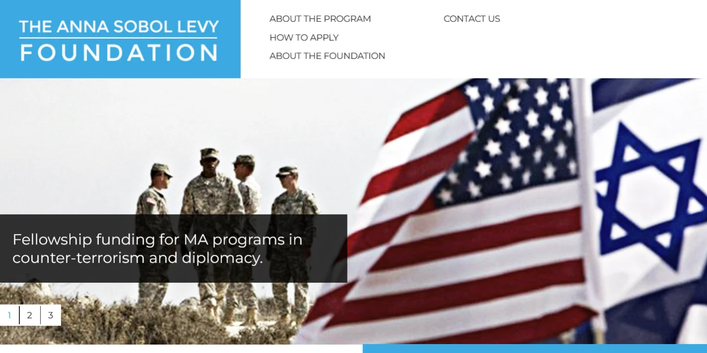 The Anna Sobol Levy Foundation homepage before the rebuild