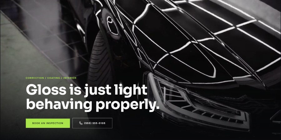 Car Detailing website screenshot