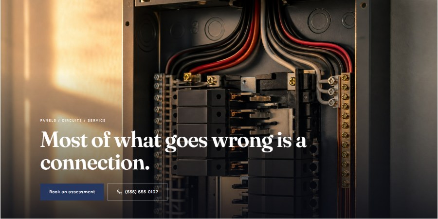 Electrical website screenshot