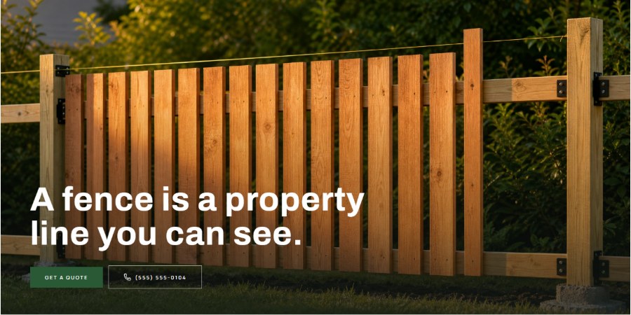 Fencing website screenshot