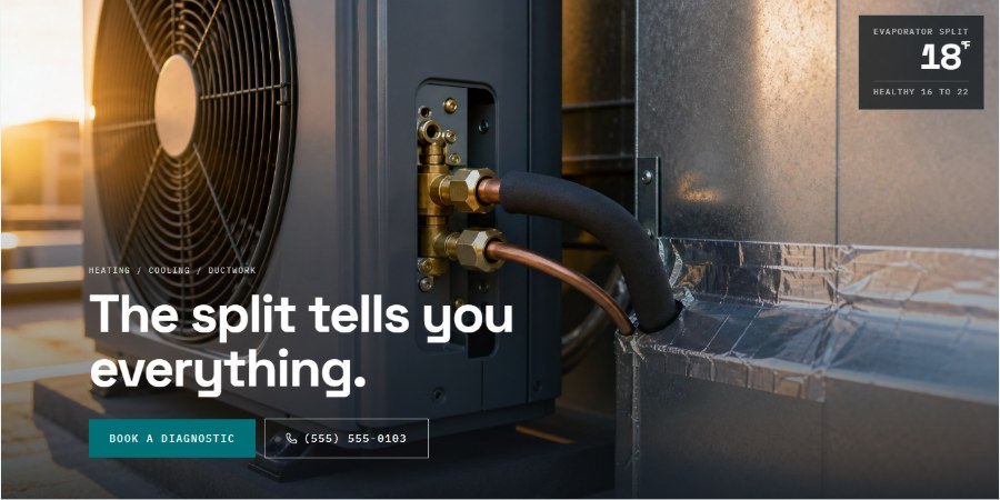 HVAC website screenshot
