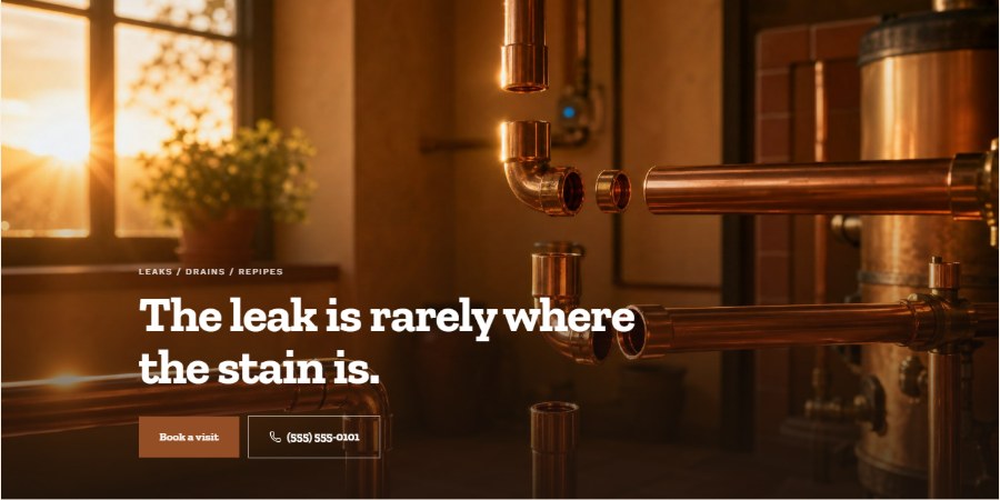 Plumbing website screenshot