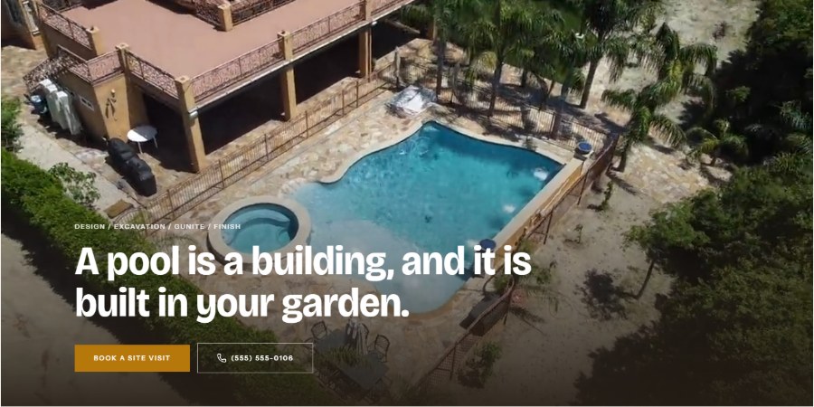 Pool Installation website screenshot