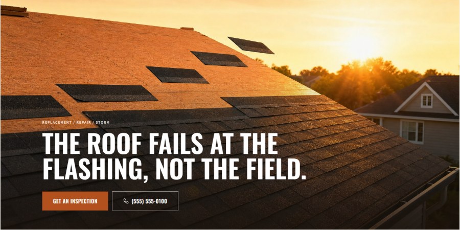 Roofing website screenshot