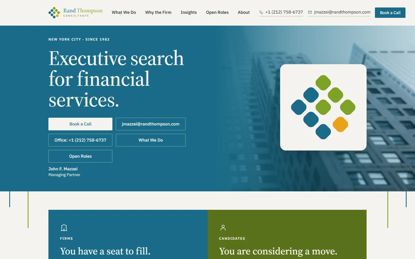 The new site, first screen