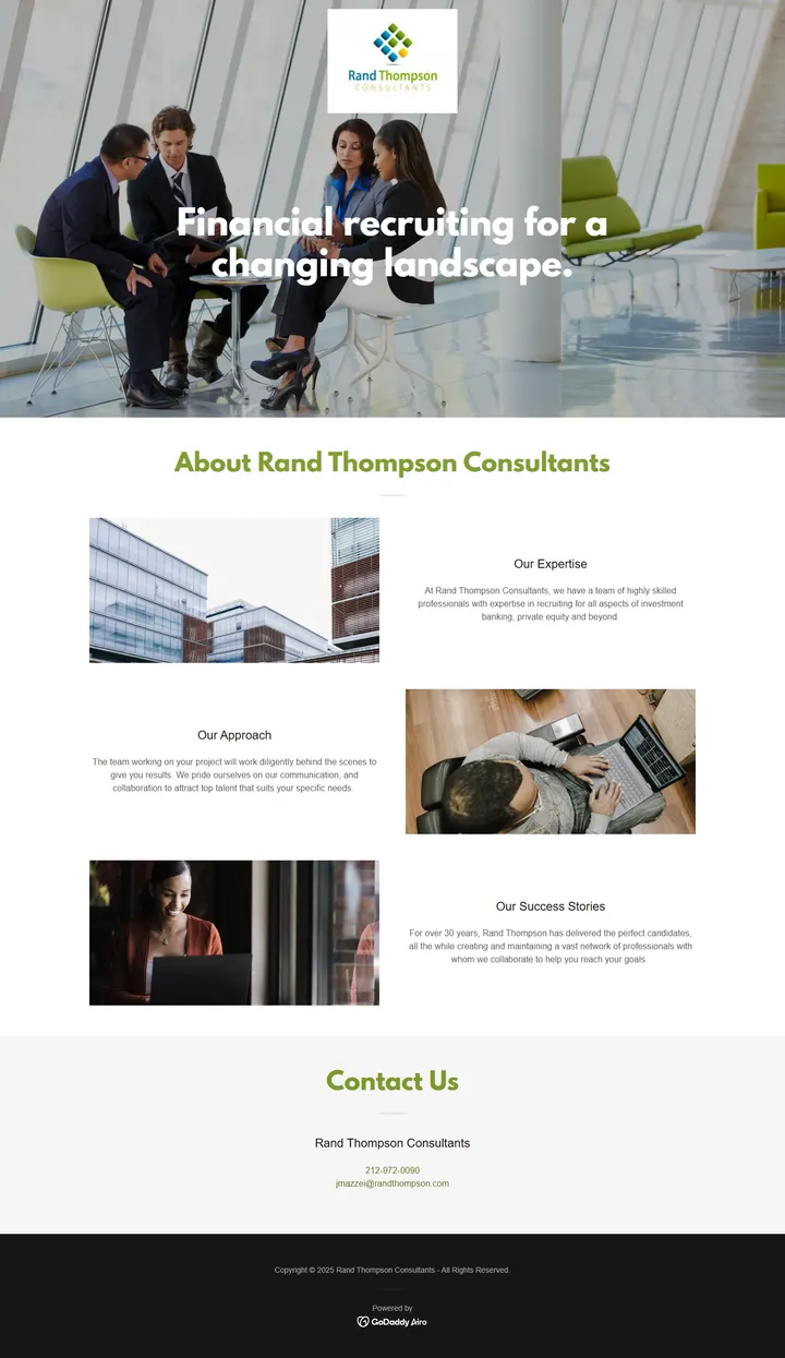 The old randthompson.com, one page, at full length